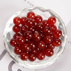 100pcs Natural Stone Beads 8mm Red Carnelian Round Genuine Real Stone Beading Loose Gemstone Hole Size 1mm DIY Charm Smooth Beads for Bracelets Necklaces Earrings Jewelry Making Crafts - color: Red Carnelian