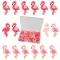 40 Pcs Pink Resin Flamingo Charms, Cute Flatback Animal Embellishments for Scrapbooking, Hair Clips, Phone Case, Crystal Mud, Craft Supplies