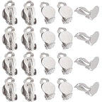 SUNNYCLUE 1 Box 80Pcs Clip on Earring Findings Flat Back Earring Clips 304 Stainless Steel Clip on Earring Converter Non Pierced Earring Components for Jewelry Making Accessories DIY Dangle Earrings - color: 80pcs Stainless Steel Clip on Earring Findings