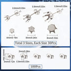 SUNNYCLUE 1 Box 90Pcs Prong Earring Setting 304 Stainless Steel Earring Posts Prong Earring Blanks Beads Rhinestone Claw Earring Component for Jewelry Making Women Adults DIY Stud Earrings Crafts - color: 45pairs 304 Stainless Steel Prong Earring Setting