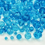 480pcs Crystal Glass Beads 3mm 4mm 6mm 8mm 10mm Round Faceted Glass Spacer Beads for Bracelets Necklace Earring DIY Jewelry Making Craft(Lake Blue) - color: Lake Blue