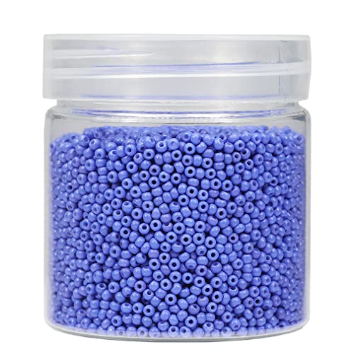 Bala&Fillic 2mm Round Size Almost Uniform Indigo Blue Color Glass Seed Beads About 10000pcs /110 Grams in Box,12/0 Small Glass Seed Beads for Jewelry Making, Hole 0.6mm (Indigo Blue) - color: Indigo Blue