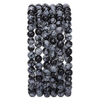 BEADIA Natural Snowflake Obsidian Stone Round Loose Semi Gemstone Beads for Jewelry Making 4MM 38cm/Strand - color: Snowflake Obsidian, size: 4mm