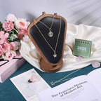 CHGCRAFT Necklace Display Stand Wood Jewelry Holder with PU Imitation Leather Mat Jewelry Necklace Display for Vendors, Black, 3.94x5.9x7.87inch - color: Black