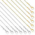 12 Pack Snake Chain Necklace Bulk Gold Plated Stainless Steel Necklace Chain for DIY Jewelry Making - color: Mix 20 Inches