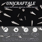 UNICRAFTALE Cone Charms Stainless Steel Spike Charms Punk Style Charm Spike Pendants Dangle Charm for DIY Necklace Earring Bracelet Jewelry Making - size: 6.5/8.5/10/13.5/14/18mm Long