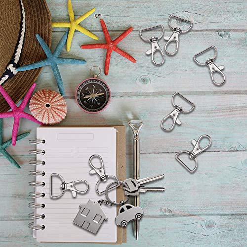 50PCS Swivel Clasps Lanyard Snap Hooks, Premium Key Chain Clip Hook Lobster Claw Clasp for Keychain Sewing Projects (3/4”Inside Width) (Silver)