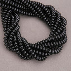 BONNY BOXX 1 Strand Natural 5 * 8mm Black Obsidian Rondelle Beads, Natural Abacus Disk Stone Beads Loose Spacer Gemstone for DIY Bracelet Necklace Jewelry Making - color: Black Obsidian, size: 5*8mm