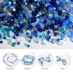 TOAOB 1000pcs Briolette Crystals Glass Beads 4mm 6mm 8mm Rondelle Faceted Spacer Beads Blue Loose Beads for Bracelets Necklace Earrings Jewelry Making - color: Blue