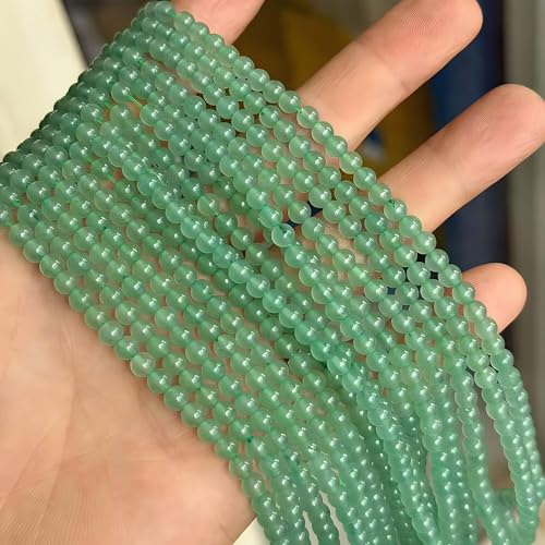 MJDCB Natural Stone Beads Green Aventurine Round Loose Beads for Jewelry Making DIY Bracelet Necklace (4mm) - color: Aventurine, size: 4mm