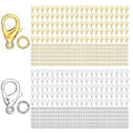 MKCYD 700Pcs Lobster Claw Clasps and Open Jump Rings Set, 14K Gold and Silver Necklace Clasps and Closures Lobster Parrot Trigger Clasp for Jewelry Making - color: Gold & Silver