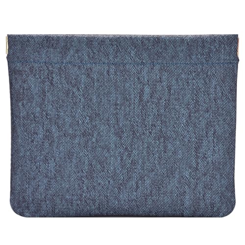 Leather Pocket Cosmetic Bag for Purse,Coin Purse Lipstick Cosmetic Accessories Organizer, Travel Kit Storage Pouch,Waterproof Portable No Zipper Self-closing (Deep Blue/Denim Texture) - color: Deep Blue/Denim Texture