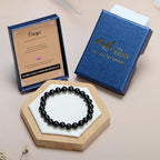 AD Beads Handmade Gemstone Stretch Elastic Bracelet Crystal Healing Reiki Nature's Beauty and Spiritual Essence Unisex - color: Black Onyx, size: 12mm
