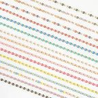 YOUBEIYEE 6.6 Feet Gold Plated Brass Chain on Spool Green Enamel Cable Chain Necklace DIY Jewelry Chains Bulk with Jump Rings and Lobster Clasps - color: Green