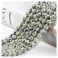 Natural Dalmatine Beads 8mm Round Stone Beads for DIY Bracelets Necklace Earrings Making 45pcs - color: Dalmatine, size: 8mm