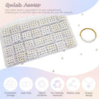 Looconi 1400pcs Letter Beads Gold Alphabet A-Z and Number Heart Beads 7x4mm White Acrylic for Jewelry Making Bracelet - color: Gold-Star