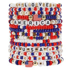 Twinfree Bohemia Beaded Bracelet for Women, Polymer Clay Stretch Bracelets - color: color 2