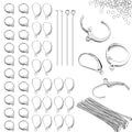 180Pcs No Tarnish Leverback Hooks & Pins for Earring Making, stino Hypoallergenic Stainless Steel Jewerly Findings Supplies, Gold Plated & Silver Set (Silver) - color: Silver