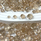 580pcs 4/6/8/10mm Glass Beads Silver Champagne Faceted Crystal Briolette Loose Beads for Bracelets Necklaces DIY Crafts - color: Silver Champagne