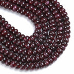 76pcs 5x8mm Natural Stone Garnet Red Jade Rondelle Spacer Loose Beads Abacus Disk Stone Round Loose Gemstone Beads for Jewelry Making DIY Bracelet Necklace - color: Garnet Red Jade Stone