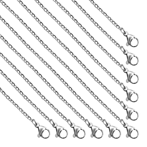 30 Pack Necklace Chains 2mm Stainless Steel Link Cable Chain Necklace Bulk for DIY Jewelry Making Supplies (22 Inches) - color: 22 Inches