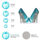 1440pcs SS16 4.0mm Aquamarine Flatback Rhinestones bulk K9 Glass Water Blue Crystals Nail Art Gems Round Stones Diamonds Lake Blue Nail Charms Jewels for Nails Eyes Face Makeup Crafts DIY Tumblers etc - color: Aquamarine, size: Ss16