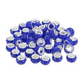 uxcell 50Pcs European Large Hole Beads, Rhinestone Craft Bead Crystal Charm Spacer Beads for Pens Bracelet Making Necklace DIY Craft, Drak Blue - color: Drak Blue