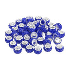 uxcell 50Pcs European Large Hole Beads, Rhinestone Craft Bead Crystal Charm Spacer Beads for Pens Bracelet Making Necklace DIY Craft, Drak Blue - color: Drak Blue