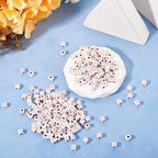 FASHEWELRY 500Pcs White Golden Letter Beads 4.5mm Square Alphabet Beads Acrylic Cube Letter U Beads for Friendship Bracelet Necklace Keychains Jewelry Making - color: Letter U