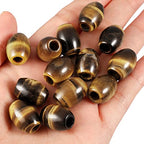 SUNYIK Tiger's Eye Stone Large Hole (5mm) Barrel Rondelle Loose Charms European Bead fits Bracelet,Jewelry Makings Pack of 20 - color: Brown-Tiger's Eye Stone, size: 16x5mm