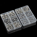 10000Pcs 2-Boxes Mixed Size Hot Fix Round Crystals Gems Glass Stones Hotfix Flat Back Rhinestones with Tweezers and Picking Pencil (Black Diamond) - color: Black Diamond, size: 2-Box (10000pcs)