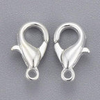 HDSupplies 100 Pieces - Lobster Clasps - Bright Silver Tone - 10x6mm w/ 1mm Hole - color: Bright Silver Tone, size: 10x6mm