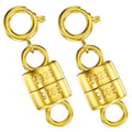 OHINGLT 14K Gold Plated 925 Sterling Silver Magnetic Necklace Clasps and Closures,Gold and Silver Bracelet Clasp Converter for Jewelry Making Supplies,Chain Extender Connector for Bracelet - color: Gold