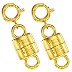 OHINGLT 14K Gold Plated 925 Sterling Silver Magnetic Necklace Clasps and Closures,Gold and Silver Bracelet Clasp Converter for Jewelry Making Supplies,Chain Extender Connector for Bracelet - color: Gold