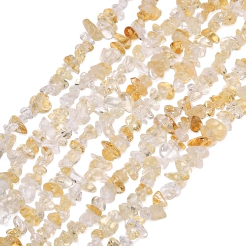 30in Citrine Natural Chip Stone Beads 5-8mm About 230pcs, Irregular Drilled Yellow Bead for Bracelets Jewelry Making Supplies for Adults, DIY Crafts. - color: Citrine