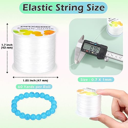 PAXCOO 4 Rolls Elastic String for Bracelets, Stretch Magic Elastic String Bead Cord Jewelry Thread for Bracelet, Necklaces, Clay Beads, Pony Beads (White) - size: 4 Pack