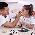 Letter Beads, DECYOOL Acrylic Alphabet Beads with 1 Roll Elastic String for Bracelet Necklace Jewelry Making Supplies (Black White) - color: Black White