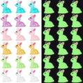 Augshy 64 Pcs Easter Rabbit Charms, Resin Bunnies Charms Luminous Rabbit Beads Easter Pendant Bulk Glow in The Dark Ornament for DIY Bracelet Necklace Earrings Jewelry Making Accessories Decorations - style: Easter Rabbit Style