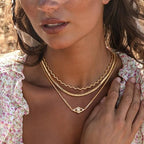 Dremmy Studios Dainty Gold Choker Necklace for Women 14K Gold Plated Coin Disc Figaro Layered Beaded Flat Mariner Sideways Cross Wishbone Link Clavicle Necklaces - style: 3.0mm Snake Chain