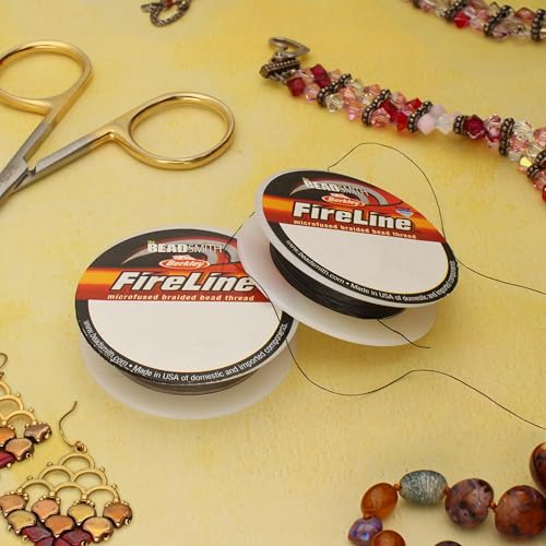 The Beadsmith Fireline by Berkley – Micro-Fused Braided Thread – 8lb. Test, 007”/.17mm Diameter, 15 Yard Spool, Smoke Grey – Super Strong Stringing Material for Jewelry Making and Bead Weaving… - color: Smoke Grey, size: 8lb, 15 yard