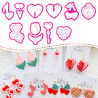 Heart Theme Polymer Clay Cutters – Molds, Clay Cutters for Polymer Clay, Clay Earring Tools Set - color: K color