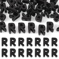 FASHEWELRY 30Pcs Acrylic Letter R Beads with Large Hole Big Plastic Letter Blocks European Beads 3D Letters Chunky Vowel Initial Alphabet Bead for Key Chains Necklace DIY Arts Craft Projects - color: Black, size: R