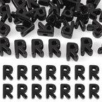 FASHEWELRY 30Pcs Acrylic Letter R Beads with Large Hole Big Plastic Letter Blocks European Beads 3D Letters Chunky Vowel Initial Alphabet Bead for Key Chains Necklace DIY Arts Craft Projects - color: Black, size: R