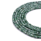 BEADIA Natural African Jade Spacer Beads Caps Loose Semi Gemstone for Beading Jewelry Making 4mmx2mm 38cm - color: African Jade, size: Round 4mm x 2mm