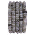 BEADIA Natural Spectrolite Spacer Beads Caps Loose Semi Gemstone for Beading Jewelry Making 6mmx3mm 38cm - color: Spectrolite, size: Round 6mm x 3mm