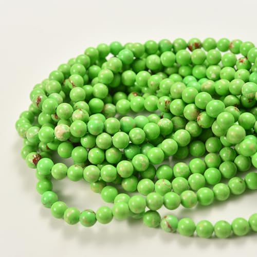 6mm Green Imperial Jasper Stone Beads Natural Crystal Gemstone Round Loose Beads for DIY Jewelry Making 15"/Strand - color: Green Imperial Jasper, size: 6mm