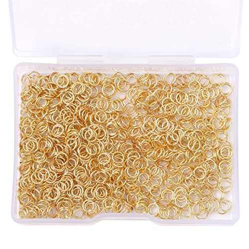 BEADIA 14K Gold Plated Jump Rings Non Tarnish 4mm 900pcs for Jewelry Making Findings - color: 14K Gold, size: 0.5x4mm