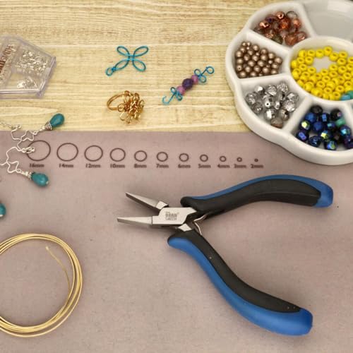 The Beadsmith Ergonomic Flat Nose Pliers – 5 inches (127mm) – Comfortable Ergonomic Grip, Double-Leaf Springs & Polished Steel Head – Extra-Fine Tips for Precision to Medium Level Work - style: Flat Nose