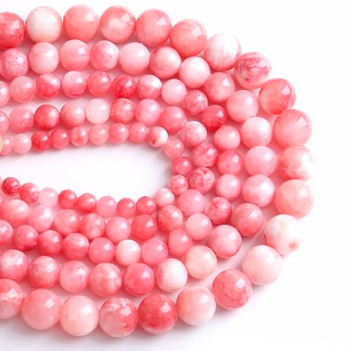 90PCS 8MM Pink Persian Jade Spacer Loose Beads for Jewelry Making DIY Bracelet Necklace 2 Strands - color: Pink Persian Jade, size: 8mm (2 strands)