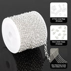YOUBEIYEE 16.4 Feet Silver Plated Brass Jewelry Chain Roll Rolo Chain Necklace Bracelet DIY for Women Jewelry Supplies Findings - color: Rolo
